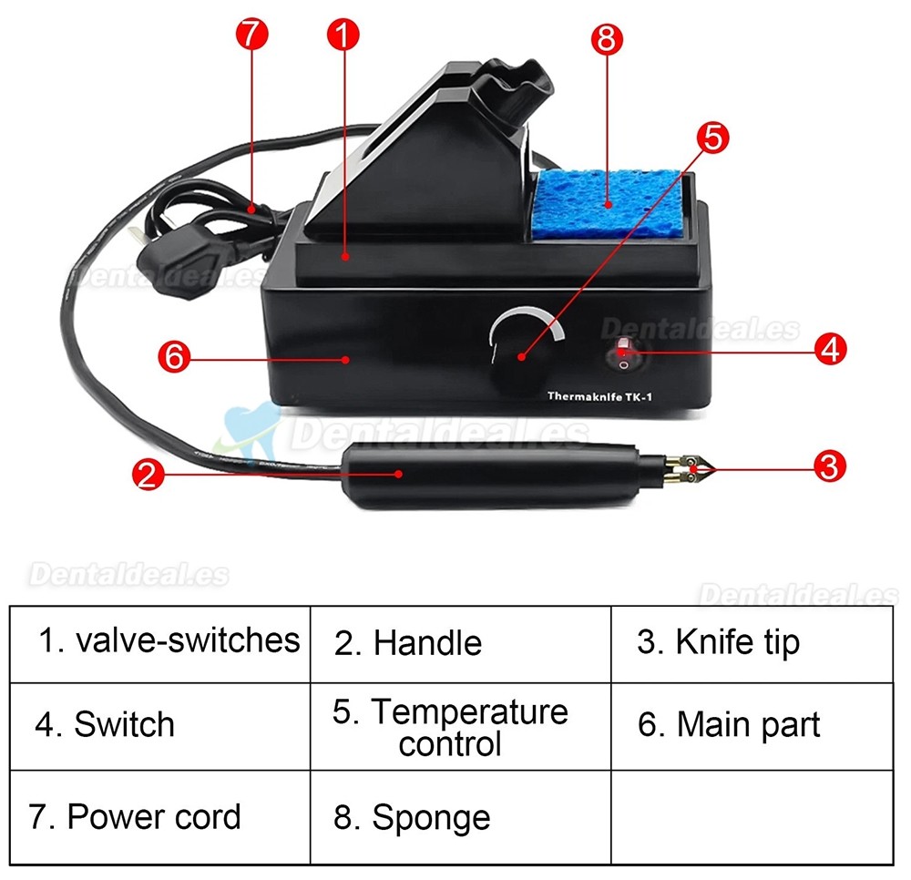 TK-1 Cuchillo T&eacute;rmico Dental El&eacute;ctrico para Corte y Grabado Termopl&aacute;stico Ortod&oacute;ntico